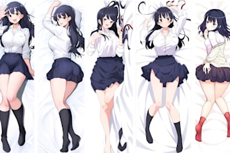 draw custom anime dakimakura body pillow art of your oc or fanart