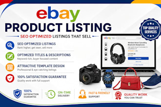 do ebay listing, ebay product listing, ebay SEO, and product upload