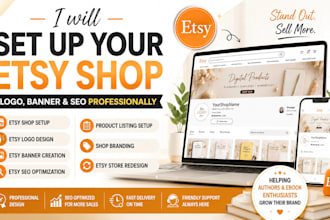 help you setup your etsy store banner and logo professionally