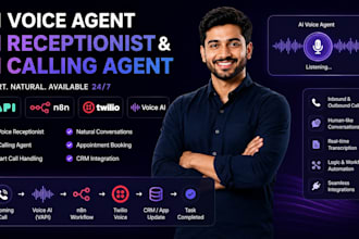 build ai voice agent ai receptionist ai calling agent n8n twilio vapi voice ai