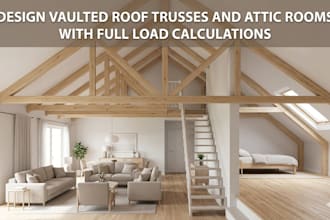 design vaulted roof trusses and attic rooms with full load calculations