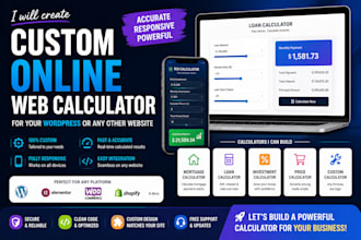 create custom online web calculator for your wordpress or any other website