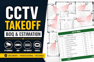 do cctv system takeoff, drawing and boq