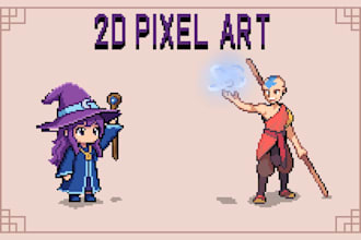 create 8 bit 16 bit pixel art animation sprite sheet