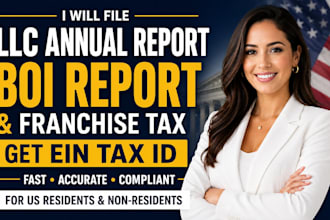 file llc annual report, boi report and franchise tax get ein tax id