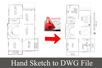 convert PDF, sketch, image to autocad drawing