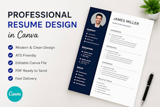 design a professional resume in canva