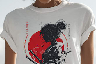 japanese t shirt illustration and t shirt design