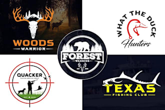 do fishing outdoor and hunting logo design