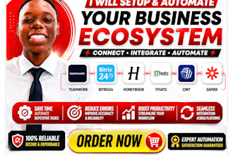 setup and automate teamwork bitrix24 honeybook 17hats  cin7 with zapier