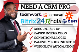 setup and automate teamwork bitrix24 honeybook 17hats  cin7 with zapier
