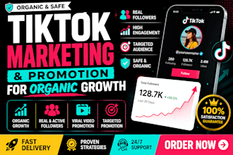 manage tiktok marketing and promotion for organic follower growth and viral
