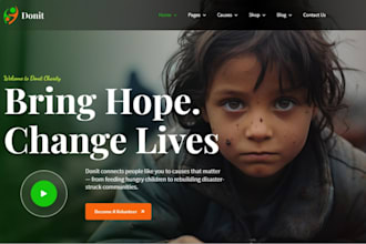 build wix ngo website church charity website 501c3 donation website crownfunding
