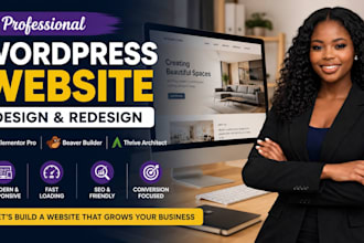 design modern wp website using elementor pro, beaver, thrive architect