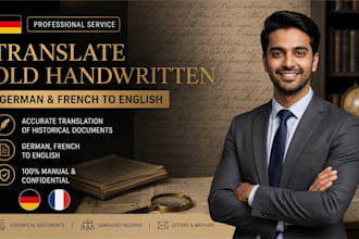 translate old handwritten from german, french to english