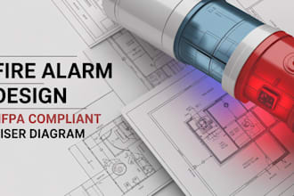 design fire alarm system, riser diagram and nfpa cad drawings