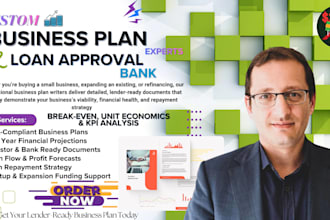 prepare full business plan for bank or sba loan approval,financial forecast