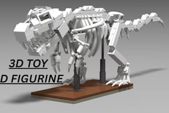 design and 3d print custom lego style, bricks figurine