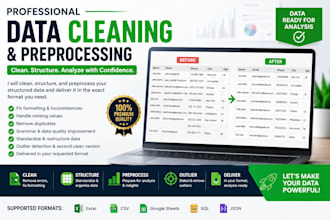 clean, structure, and preprocess your structured dataset for analysis