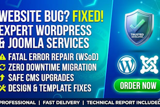 fix wordpress joomla template website issues migration upgrade update developer