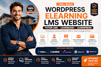 build wordpress elearning lms website with tutor lms learndash learnpress