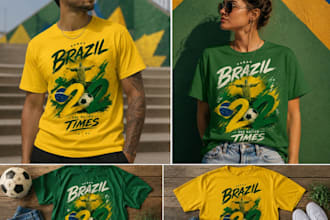 design svg bundle for brazil football 2026 with mockups