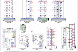create a building plan, section, and elevation in autocad