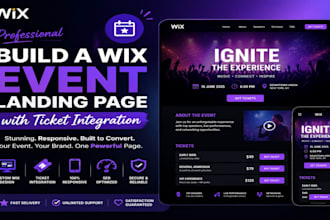 build wix event landing page with ticket integration