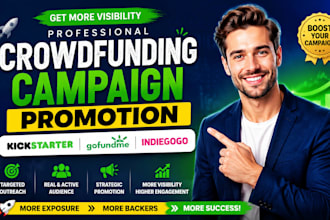 do crowdfunding campaign promotion, kickstarter, gofundme, indiegogo fundraising