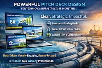 provide fundraising pitch deck design for water infrastructure projects and more