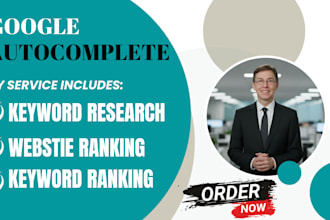 ranking your google autocomplete, autosuggestion, keyword ranking, in fist page