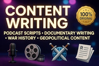 write engaging podcast and youtube documentary scripts