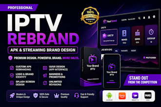 create professional iptv rebrand apk and streaming brand design