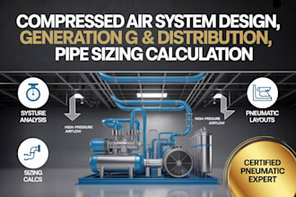 compressed air system, kitchen, laundry, pharma cleanroom, pipe sizing calcs mep