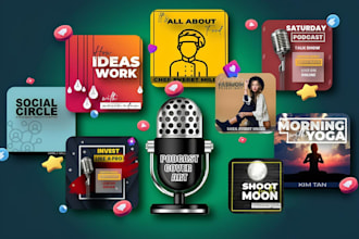 provide a professional podcast cover art and podcast logo design