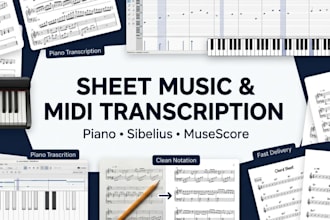 transcribe sheet music piano midi guitar tabs sibelius music notation musescore