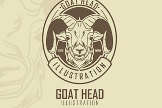 design awesome goat head vintage mascot logo design