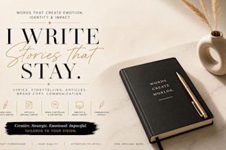 write powerful lyrics, storytelling and brand copy