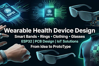 wearable health device, band, smart ring, clothing, glasses, esp32, pcb