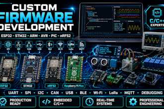 develop embedded firmware for esp32 stm32 arduino and pic