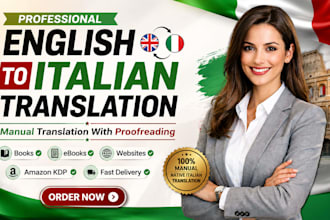 manually translate english to italian and your book website or ebook to italians