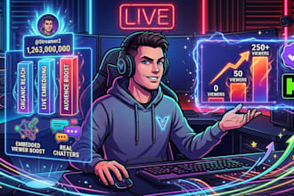 promote your twitch live stream to increase organic live viewers and chatters