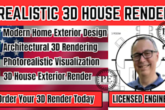 create realistic 3d house exterior render and architectural visualization