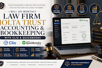 do monthly law firm iolta trust accounting and bookkeeping with clio quickbooks