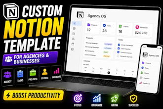 build custom notion template for agencies and business management workspace