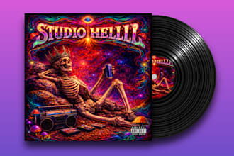 create trippy psychedelic album cover art