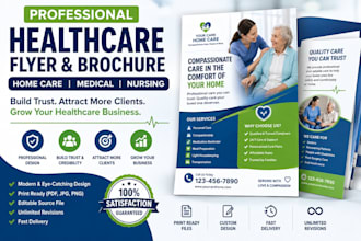 design professional healthcare home care medical business flyer logo brochure