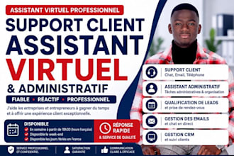 je serai votre assistant virtuel pour support client et administratif