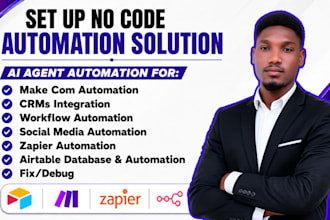 fix, setup make com automation, zapier automation, airtable database, make com