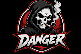 create amazing danger smoking mascot logo design with 1 day delivery